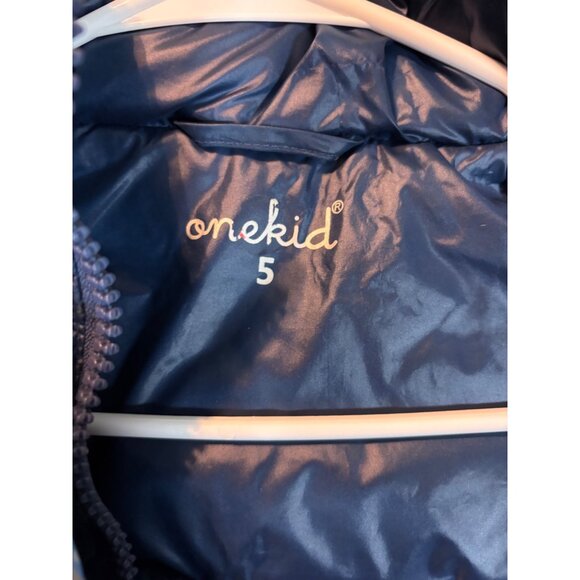 One Kid Hooded Pete the Cat Snowman Puffer Blue Coat Jacket Size 5 Onekid - Picture 12 of 15